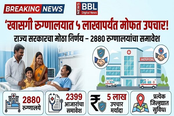 खासगी रुग्णालयांतही आता 5 लाखांपर्यंत मोफत उपचार!